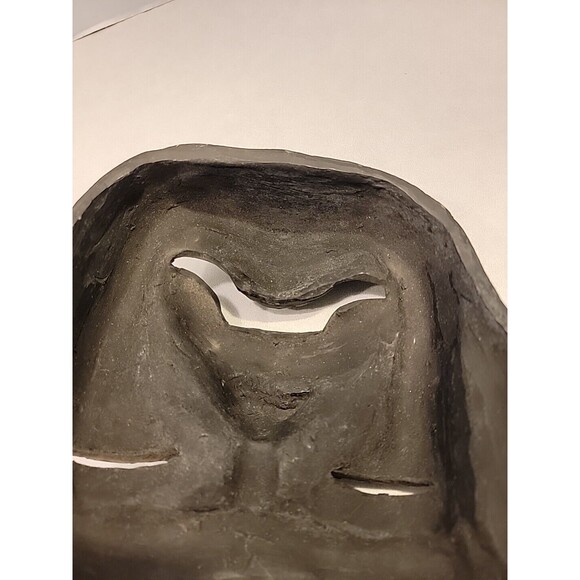 Vintage Oaxaca Mexico Black Pottery Mask Folk Art Face Tribal Aztec Mayan Wall - Picture 13 of 13